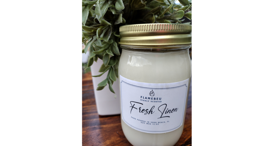 Fresh Linen Odor Eliminator Soy Mason Jar Candle